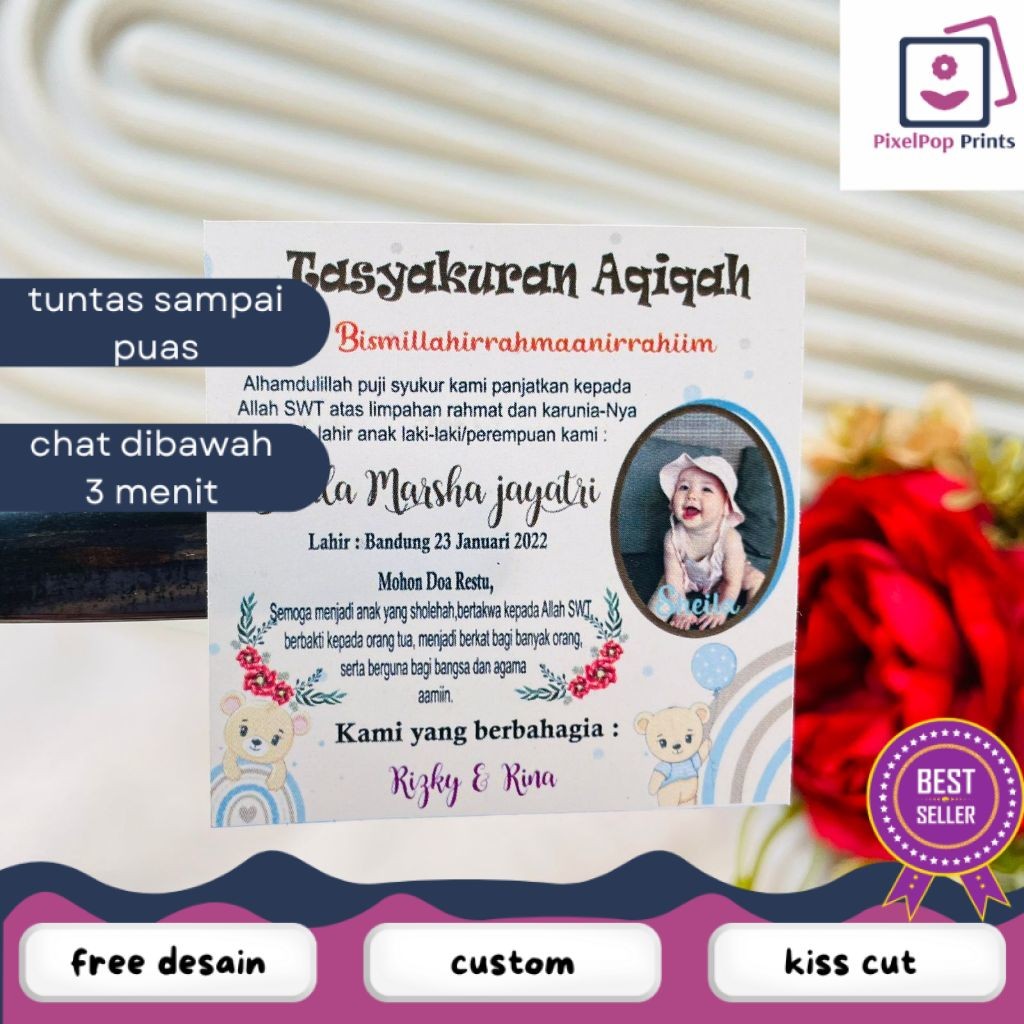 

Opikapip 2-4 Stiker Tasyakuran Aqiqah Bayi Sticker Syukuran Aqiqah Acara Aqiqah Anak Kotak Uk.Kecil