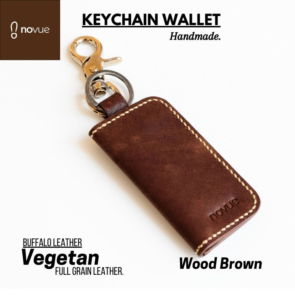 Novue Leather Goods Keychain Wallet/Dompet Gantungan Kunci Dompet Kulit Asli Kulit Kerbau Handmade/J