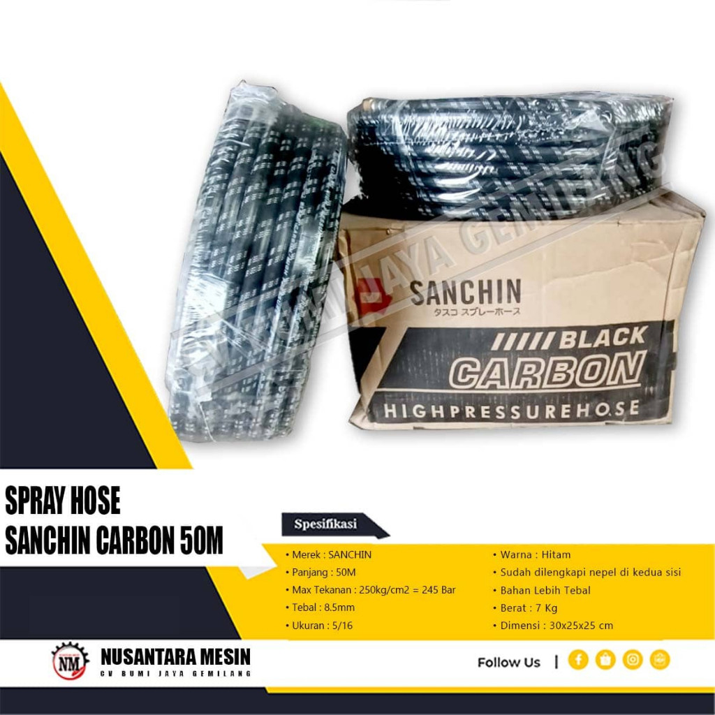 SELANG ANGIN KOMPRESOR / AIR COMPRESSOR HOSE SANCHIN CARBON 50M