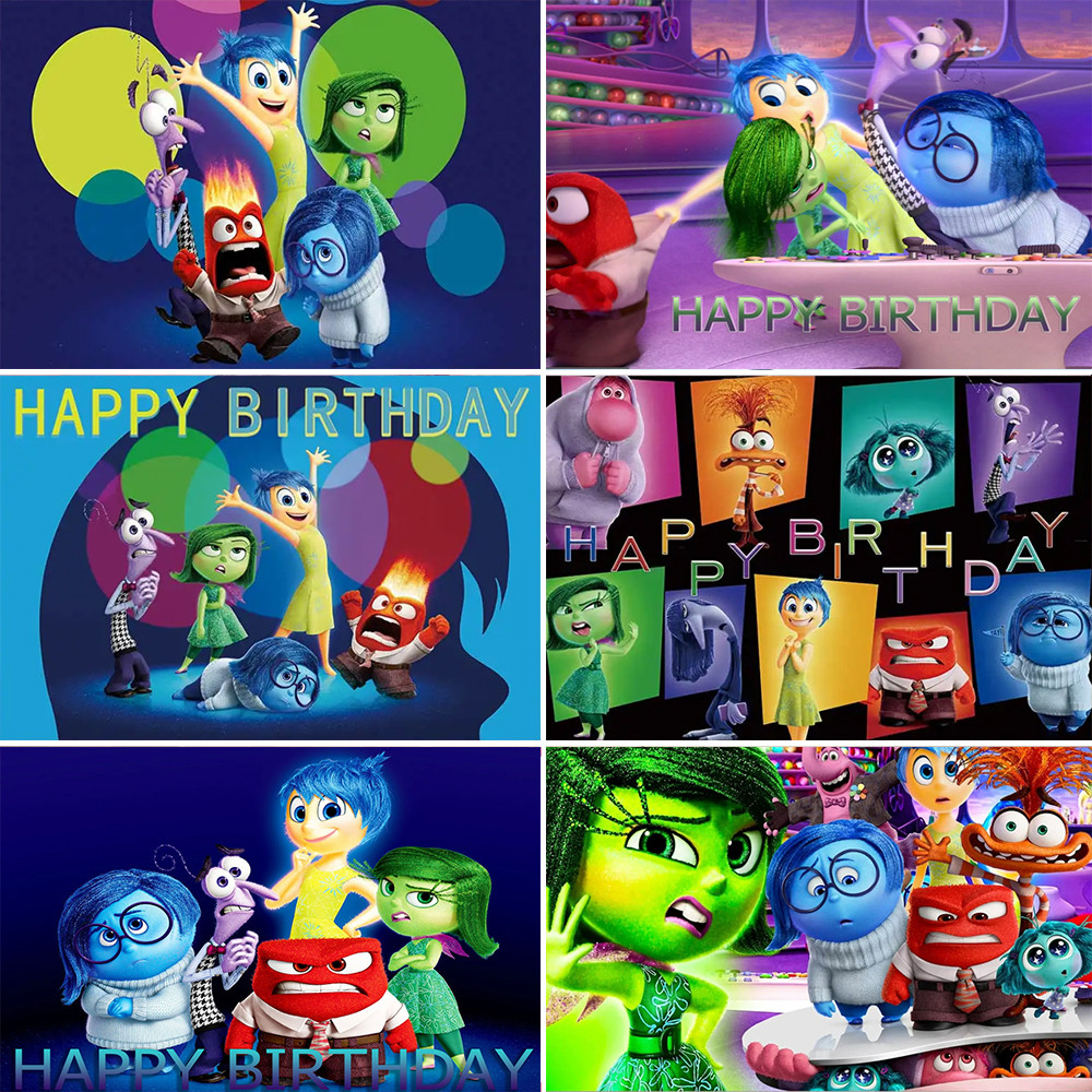 

Colourful Inside Out Theme Kid Birthday Party Supplie Customize game Backdrop Baby Shower Photography Child Room Decoration Prop