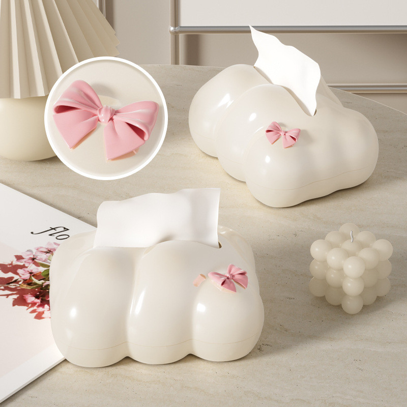 Kotak Tissue / Kotak Tissue Beige Aesthetic / Pemegang Kertas Tisu Box Penyimpanan Kapasitas Besar D