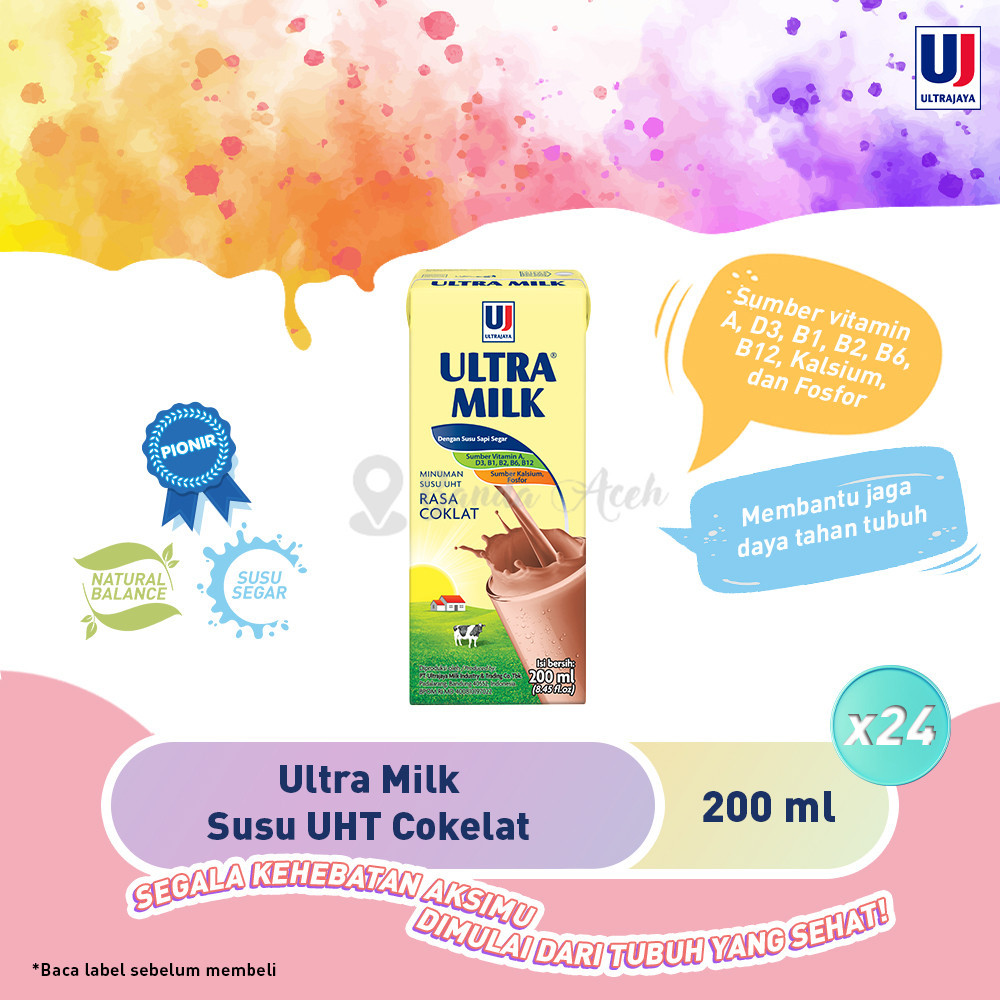 

(Aceh) Ultra Milk Susu UHT Cokelat 200ml - 1 Dus isi 24pcs