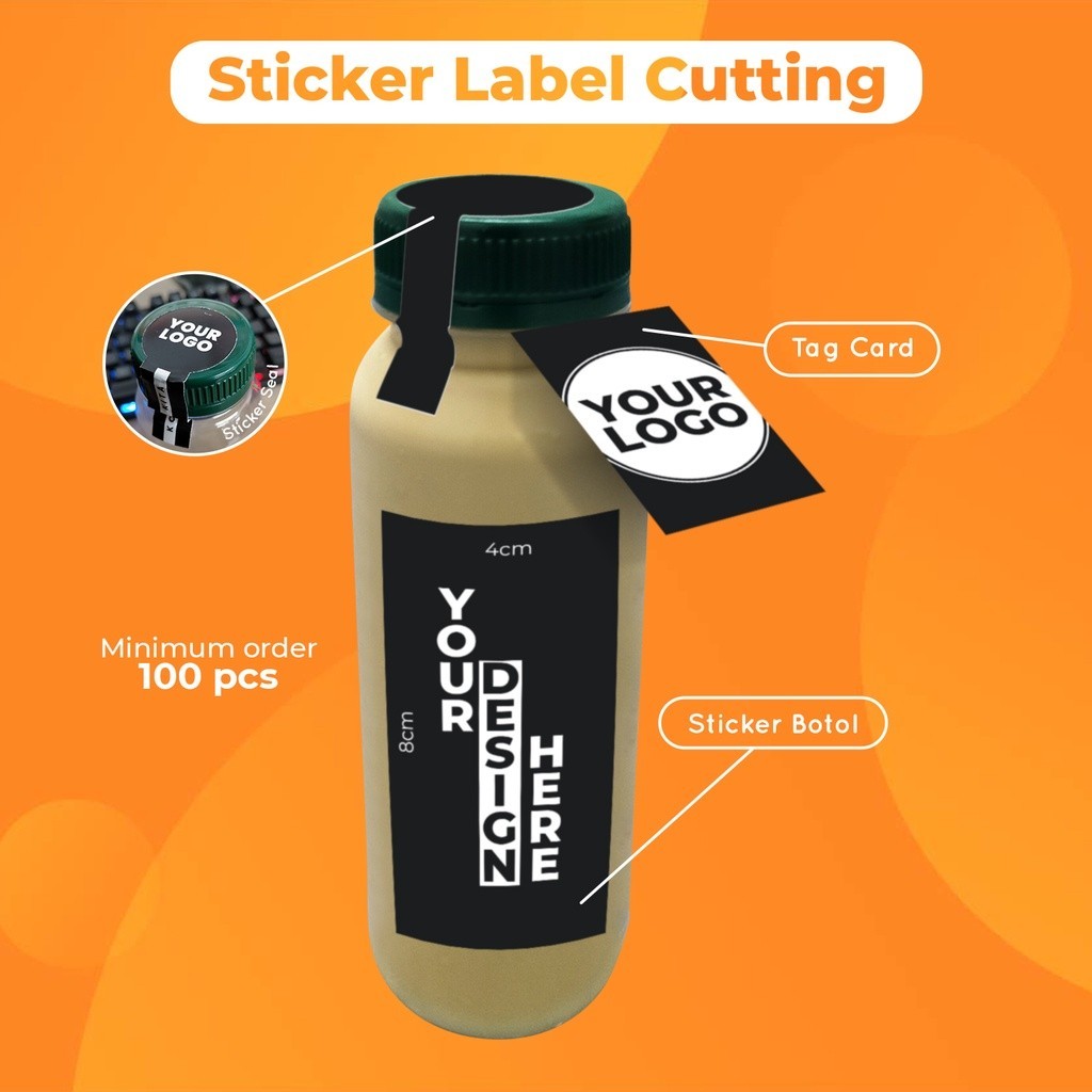 [ Label] Stiker Botol 250 ml || Desain Custom || Print Tajam || Anti Air