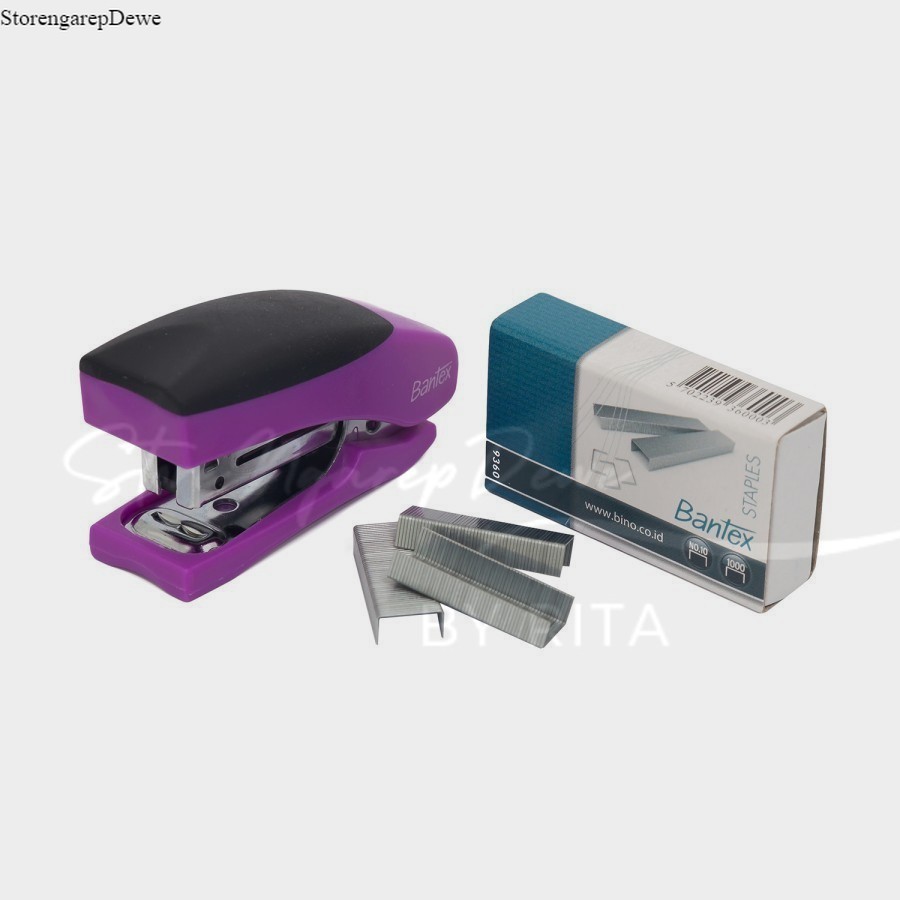 

BANTEX MINI STAPLER W/STAPLES NO 10 PURPLE 9330 21 + REFILL BLACK