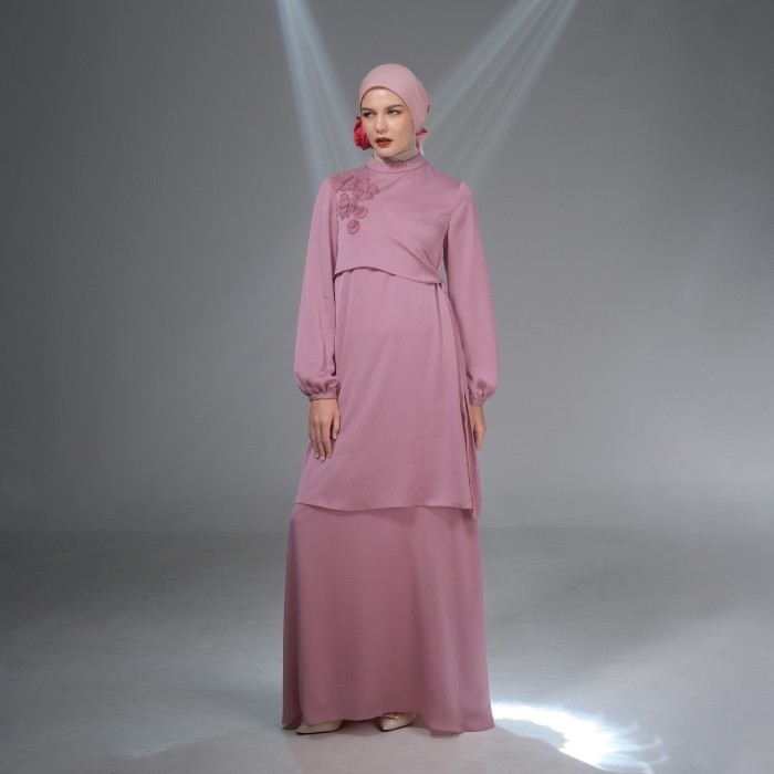 Shafira - Cordelia Dress - Pink | Gamis Panjang Muslim Wanita - XL