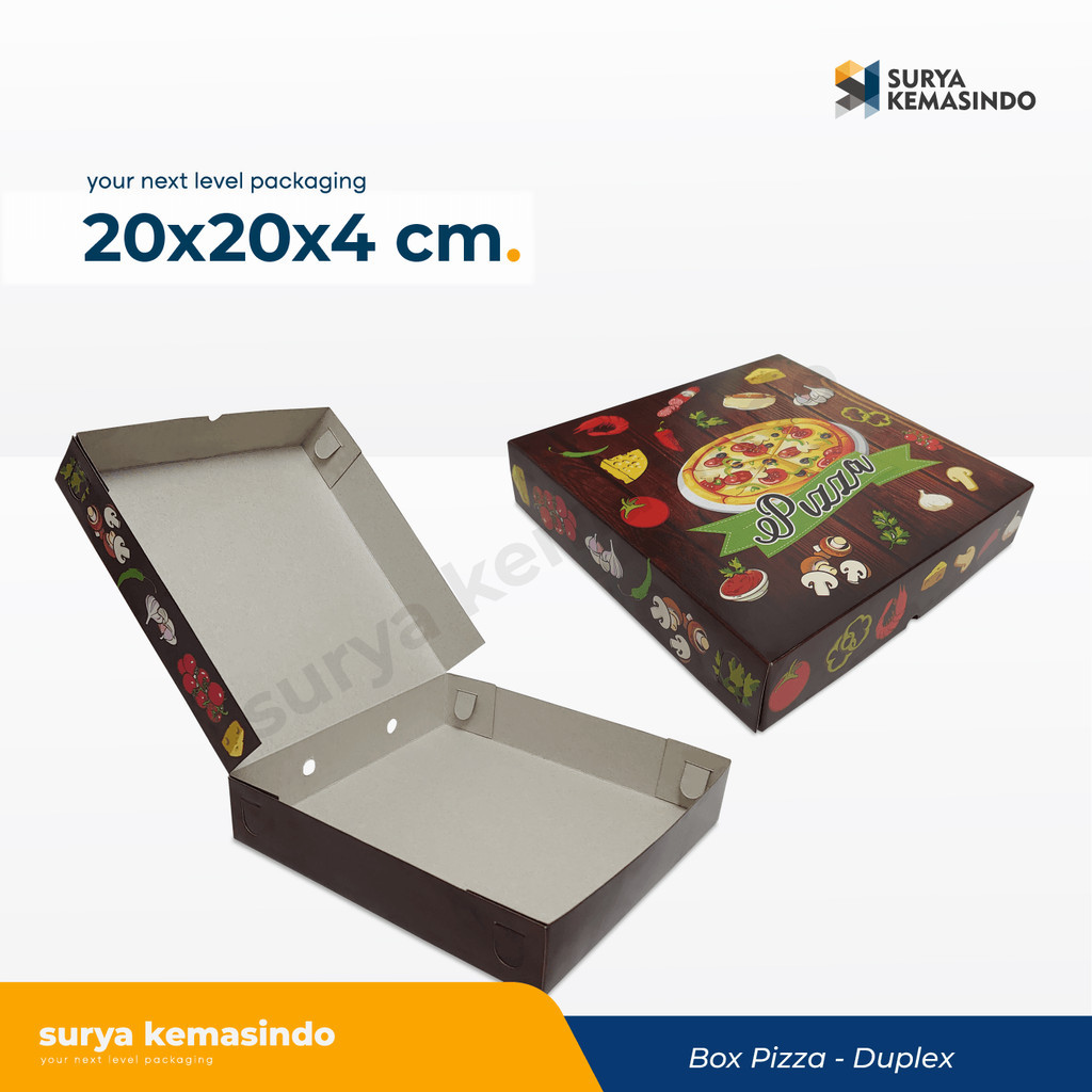 Box Pizza  20x20x4 cm Pizza/Duplex/Kardus/Kardus