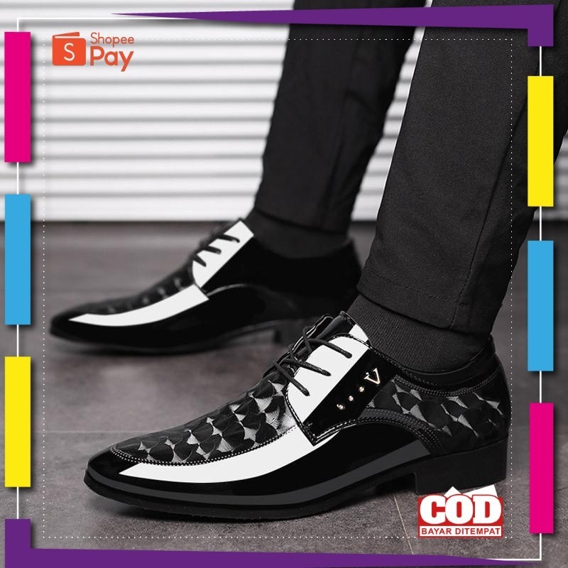 UKURAN SIZE 37 38 39 40 41 42 43 44 45 / Sepatu Pantofel Pria Pantofel Tali Hitam Pria Sepatu Oxford