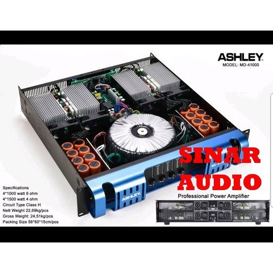 Power Amplifier 4 Channel Ashley Md41000 - Md 41000 Original