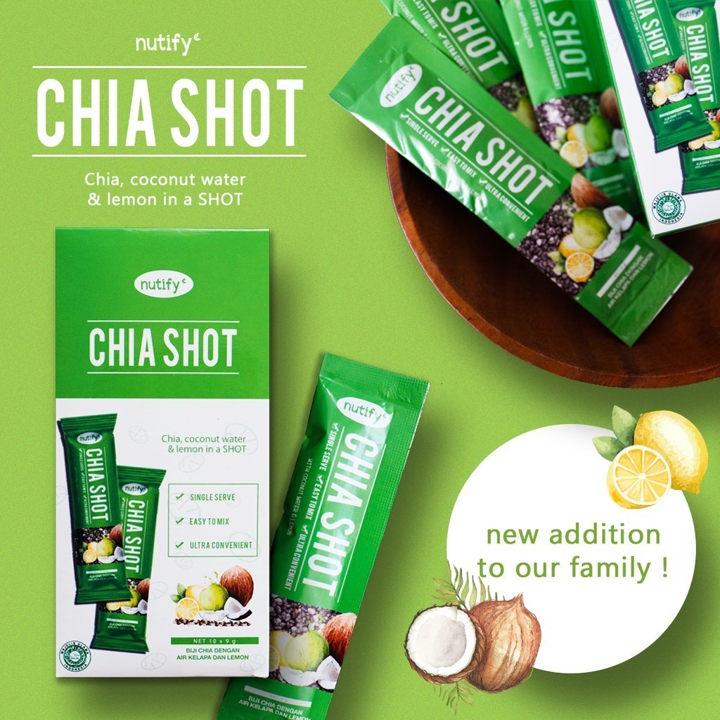 

Nutify ChiaShot Chia & Coconut 10x9g - Chia & coconut shot box isi 10 - 2024