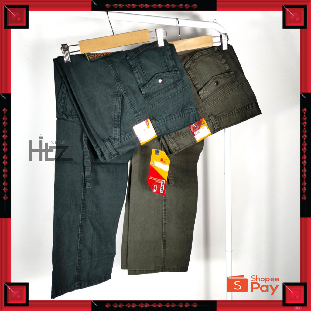 5.5 CARGO SALE // Celana Panjang cargo Pria Kempol Bahan Jeans Tebal