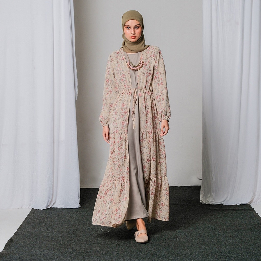 FLASH SALE SIMPLICITY Flowy Floral Set Look Maxi Dress / Dress maxi lebaran wanita 2024 kekinian ter