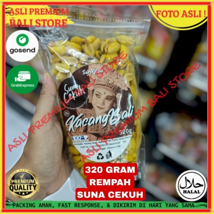 

OLEH OLEH MAKANAN CEMILAN CAMILAN SNACK KULINER KHAS ASLI ORI ORIGINAL BALI KACANG KAPRI BUMBU REMPAH SUNA CEKUH 320 GRAM GR