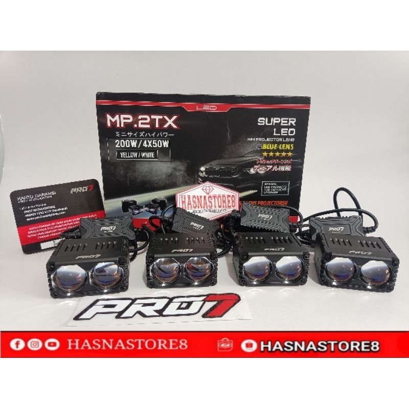 PRO7 MP.2TX | MINI PROJECTOR 2 MATA PRO7 MP.2TX 200W/4X50W BLUE LENS PUTIH-KUNING