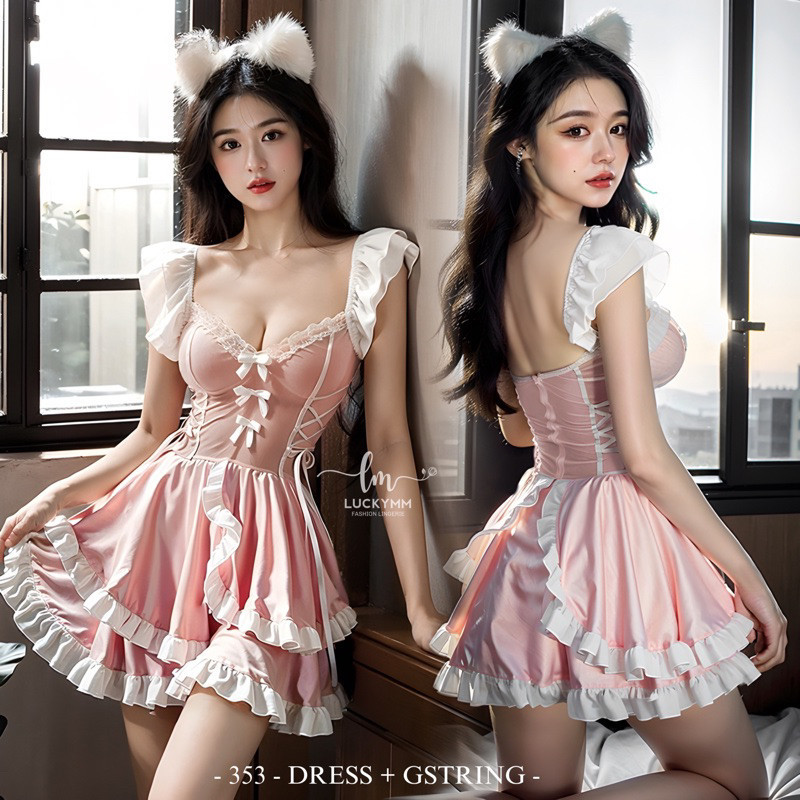 kostum Luckymm Sexy Lingerie Cosplay Maid Uniform / Sexy Lingerie Cosplay Pelayan / Kostum Pelayan W