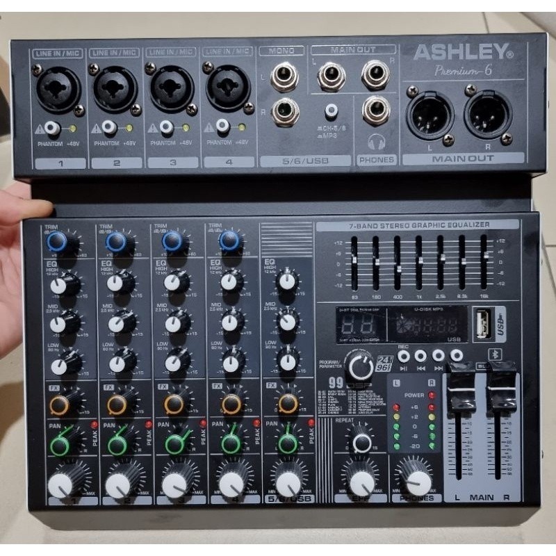 PROMO Mixer Ashley Premium 6 Original 6 Channel Bluetooth - USB With Soundcard DISKON GILAA