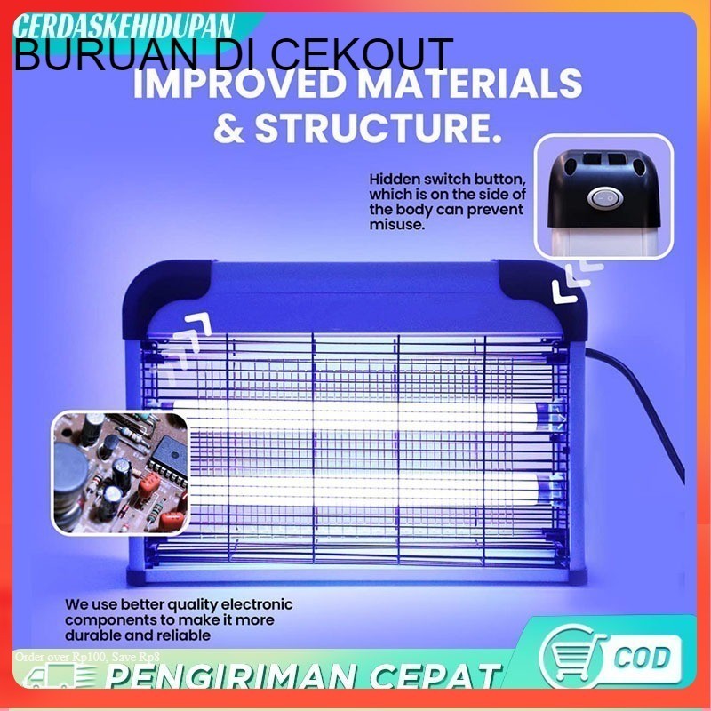 2 in 1 Insect Killer Perangkap Nyamuk Lalat Lampu UV Raket Nyamuk Listrik /Lampu Perangkap Nyamuk/La