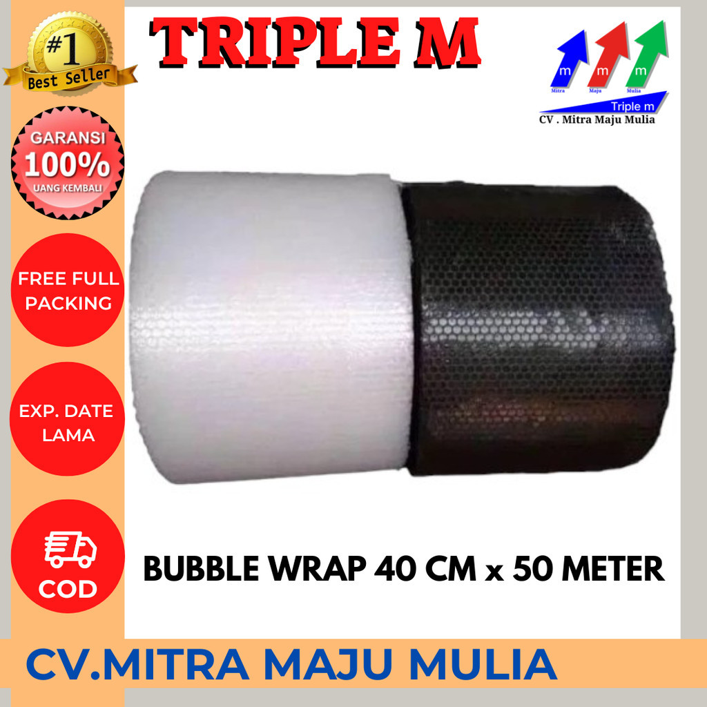 

Bubble Wrap Hitam Bening BubbleWrap 40 cm x 50 meter Murah Tebal MMM