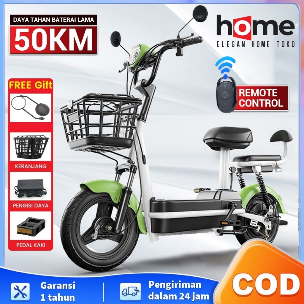 ⭐Garansi 1 tahun⭐E.HOME Sepeda Listrik Dewasa Motor 48V Premium Mewah Sepeda Listrik / Sepeda Motor 