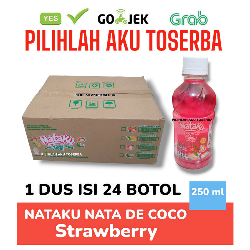 

NATAKU Nata de coco rasa STRAWBERRY - ( HARGA 1 DUS )