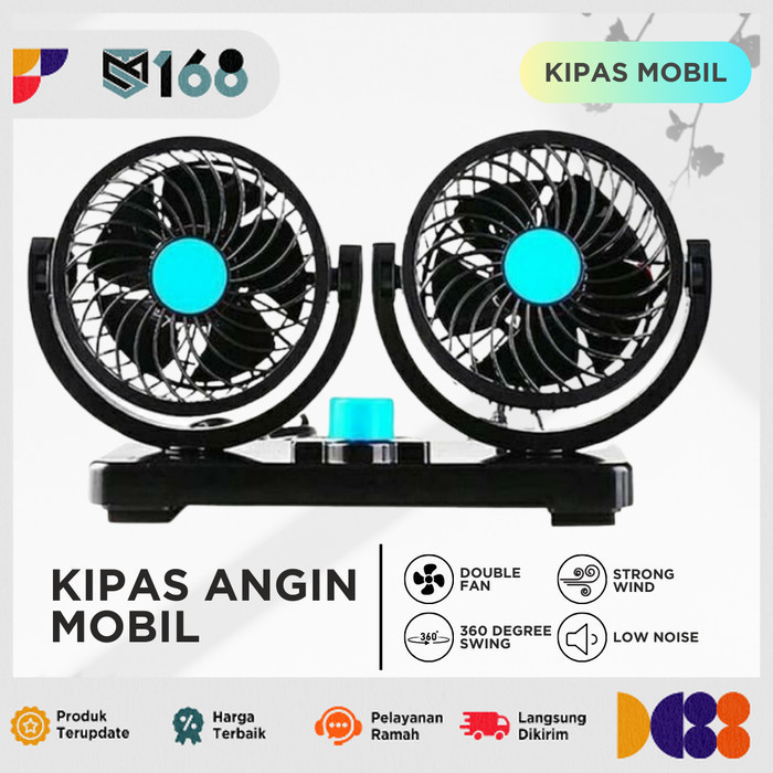 Kipas Angin Mobil Double Fan 12V Portable Blower Mini