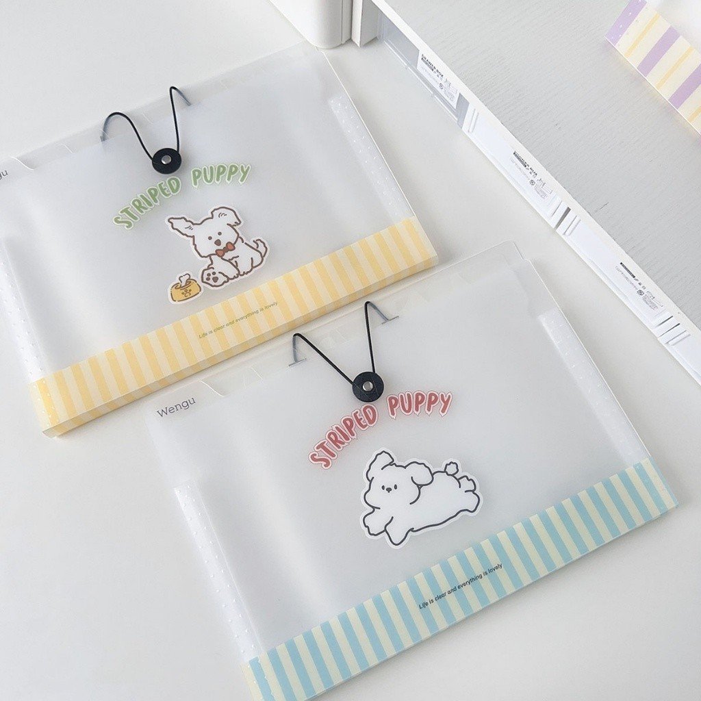 Map Dokumen A4 / Tas File / 8 Sekat Tas Dokumen / Cute Puppy Expanding File Map / Waterproof Clear H
