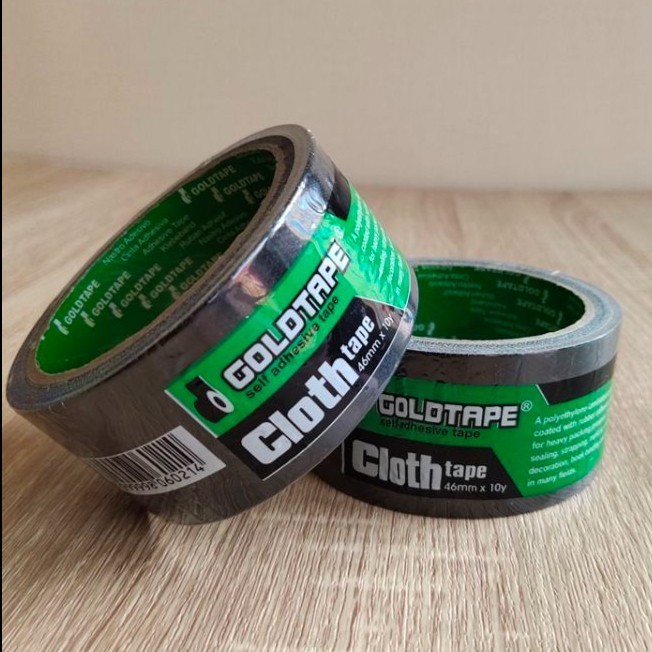 

GOLDTAPE Cloth Tape Lakban Kain Hitam Besar 46mm x 10m Perekat Tebal