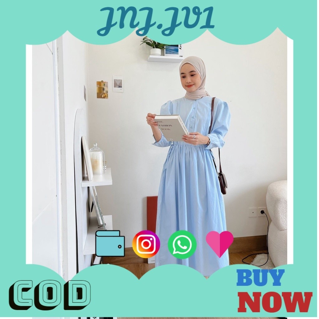 5.5 BIG SALE ZATEENS Poplin Dress | Korean Dress | Casual Dress Polos | Long Dress | Dress Wanita Mu