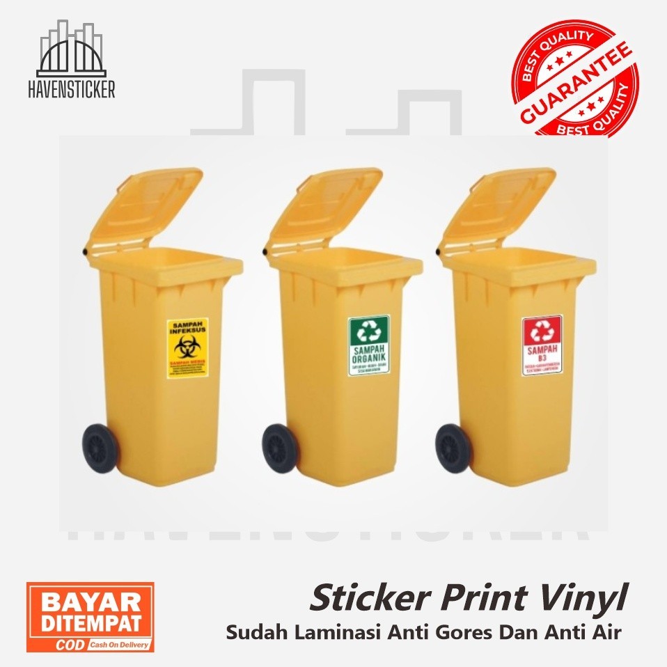 

Stiker Print vinyl laminasi glossy Penanda Tempat Jenis Sampah Organik