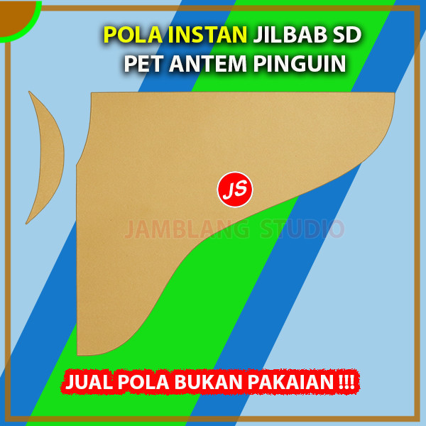 Pola Instan Jilbab Bergo SD Pet Antem Cutting Pingiun | Aneka Pola