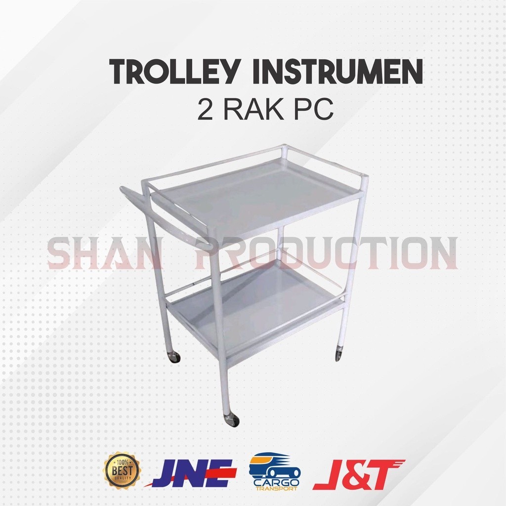 Meja Troli Instrumen 2 Rak besi - Trolley 2 Susun besi - ALKES STUDIO