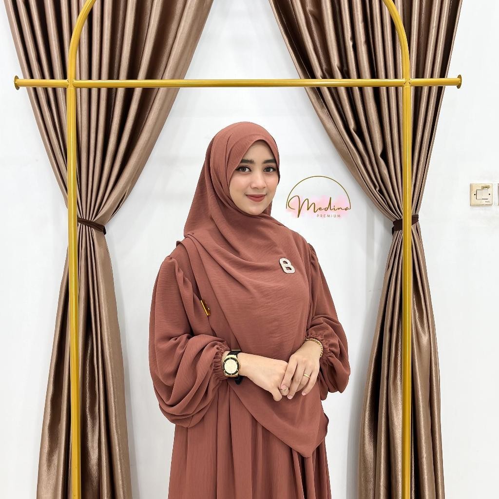 GAMIS SYAR'I CRINKLE AIRFLOW/#WANITA//ONE SET GAMIS HIJAB SYAR'I KEKINIAN VIRAL TERBARU Promo Idul A