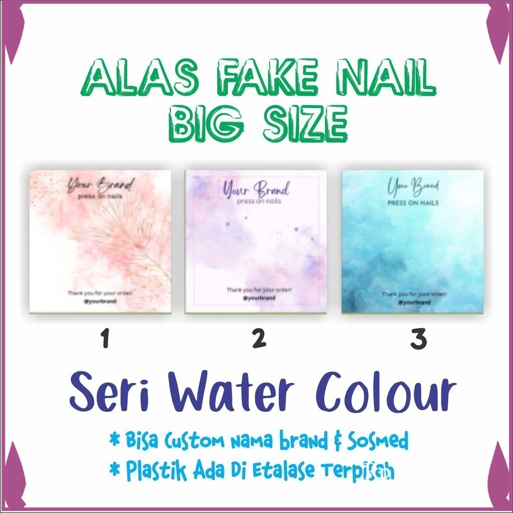 [ isi 70pc ] Alas Fake Nail Kuku Palsu Card Packaging Free Custom Press On Nails Olshop 1 Sisi Premi