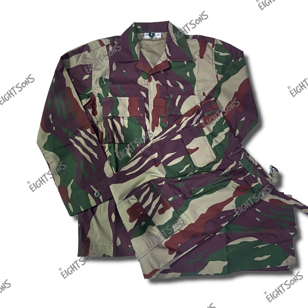 Baju Setelan Pakaian PDL Loreng kopassus ASLI jatah pembagian PDL