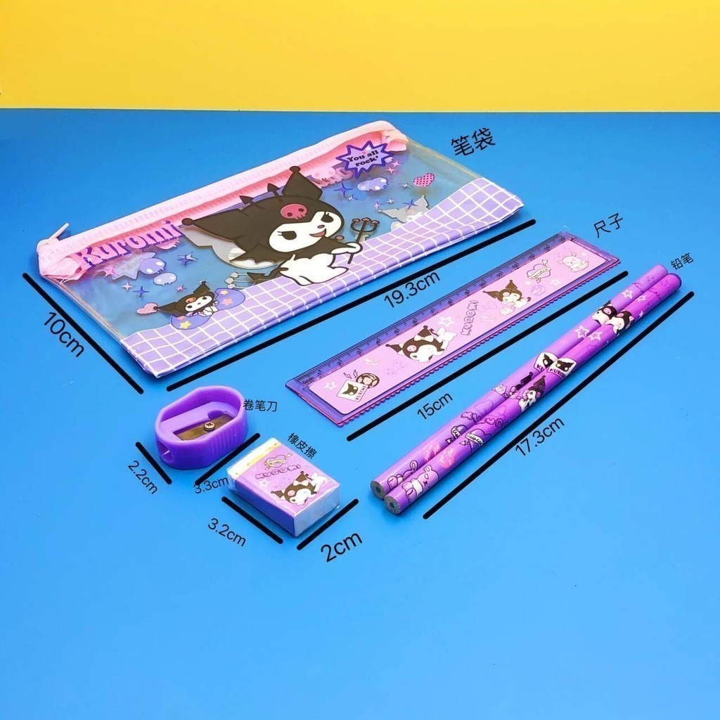 

SANRIOUNIQUE 6IN1 SET ALAT TULIS SANRIO MURAH / TEMPAT PENSIL TRANSPARAN RAUTAN PENSIL HB CINNAMOROLL KUROMI MRLODY KADO ATK ANAK