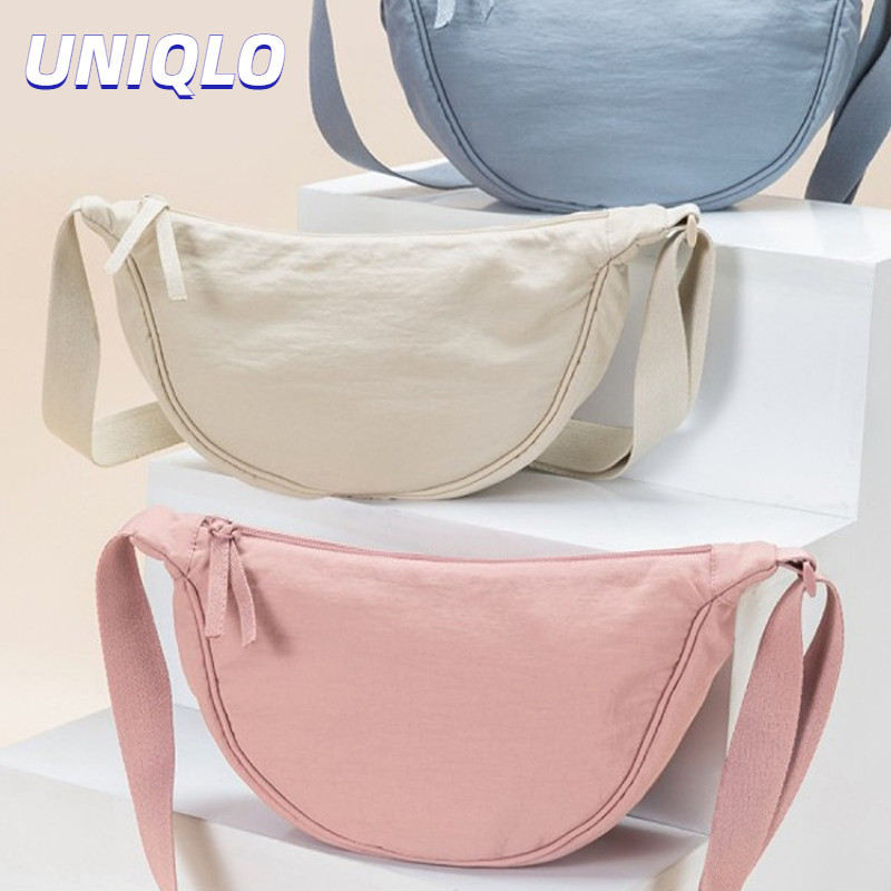 New UNIQLO bag Nylon Messenger Bag Canvas messenger bag Trendy Korean Women Fashion Nylon Dumpling L