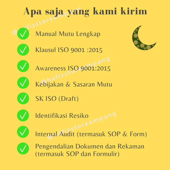 Terlaris ✨ -Dokumen ISO 9001 : 2015 Lengkap