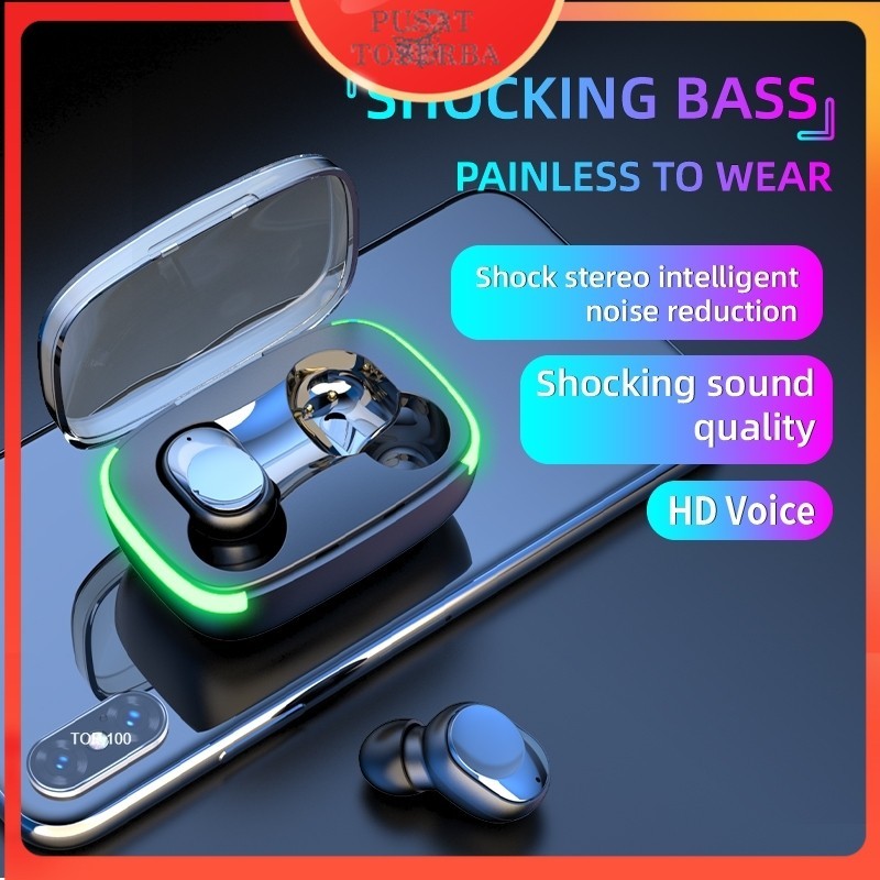 (COD)TWS Earbuds Bluetooth Music Earphone Y60 Sports Headset Bluetooth HiFi Stereo Waterproof Low La