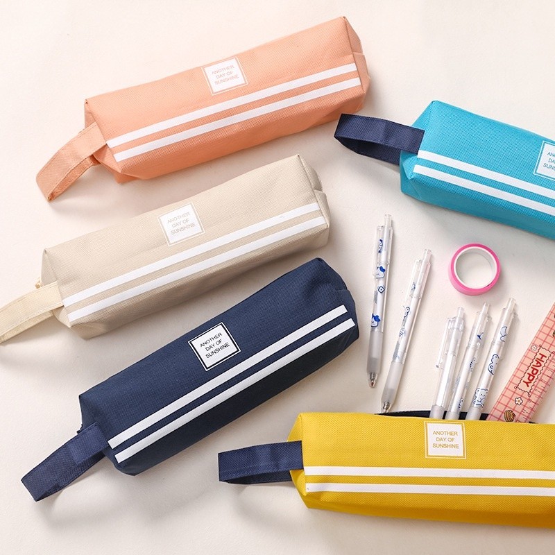 

Tas Alat Tulis Ritsleting Kain Oxford Sederhana / Tepak Pencil Case Kapasitas Besar Pouch Tempat Bolpen Pen Make Up