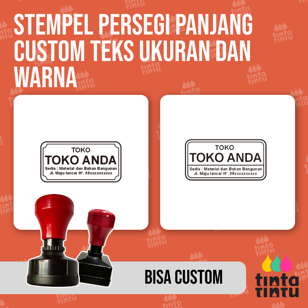 

Stempel Persegi Panjang Custom Teks Ukuran dan Warna