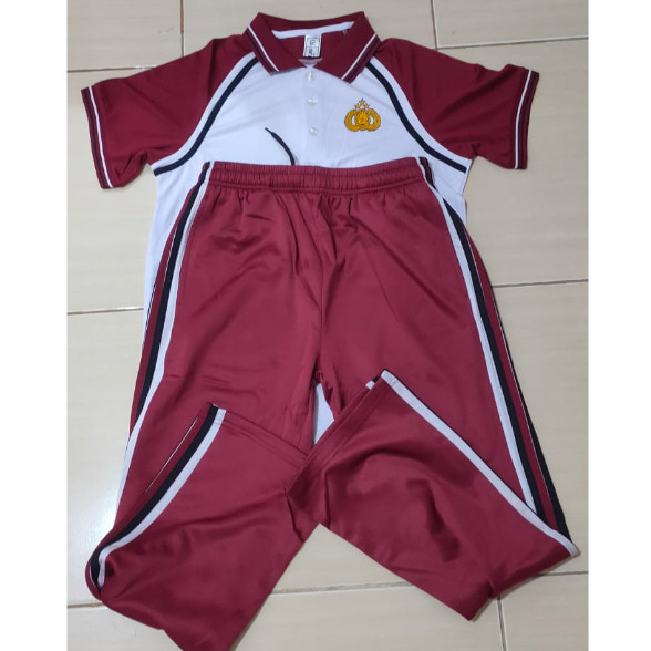 (sauramill) training baju olahraga  polri merah putih