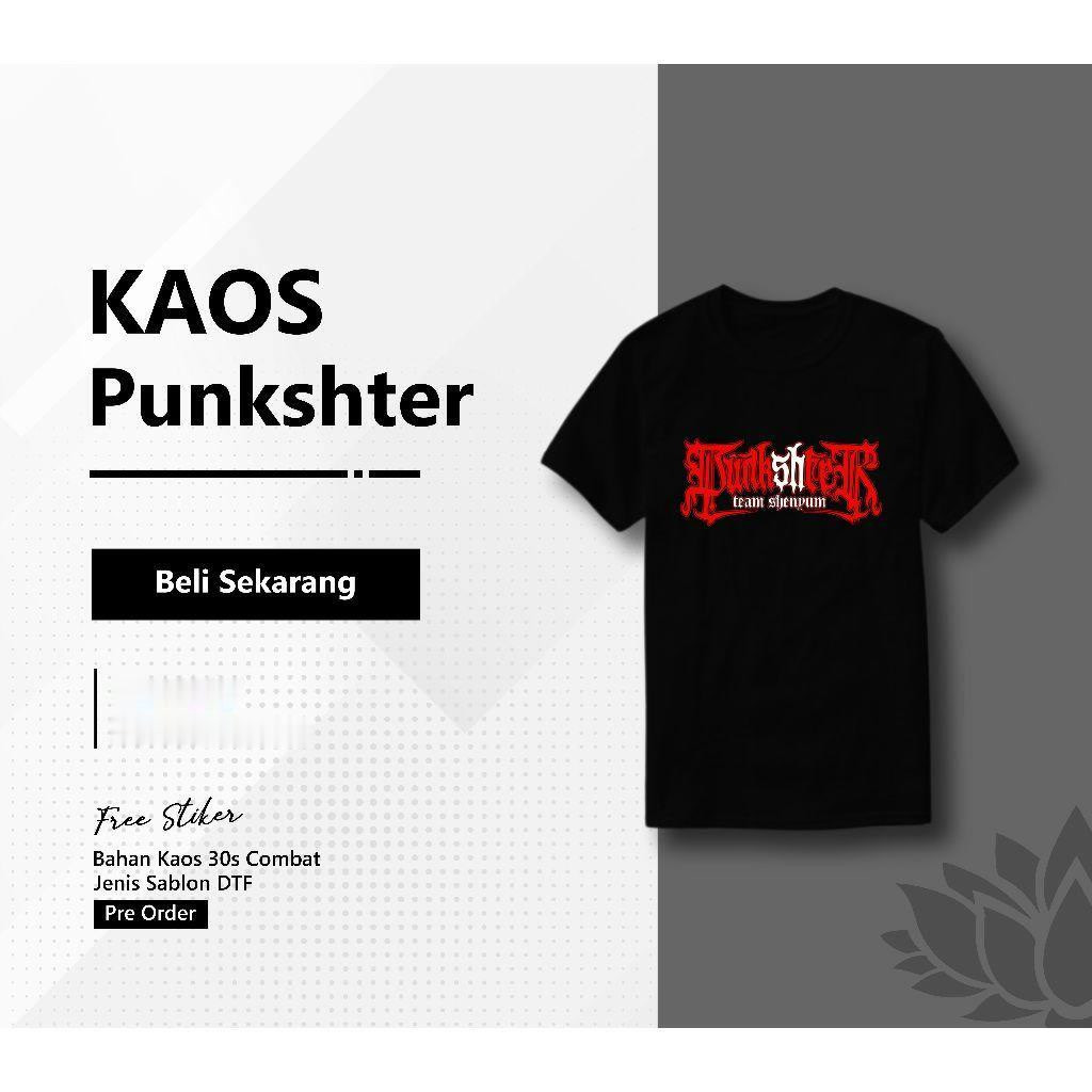 Kaos punkshter | belakang full punggung | free stiker