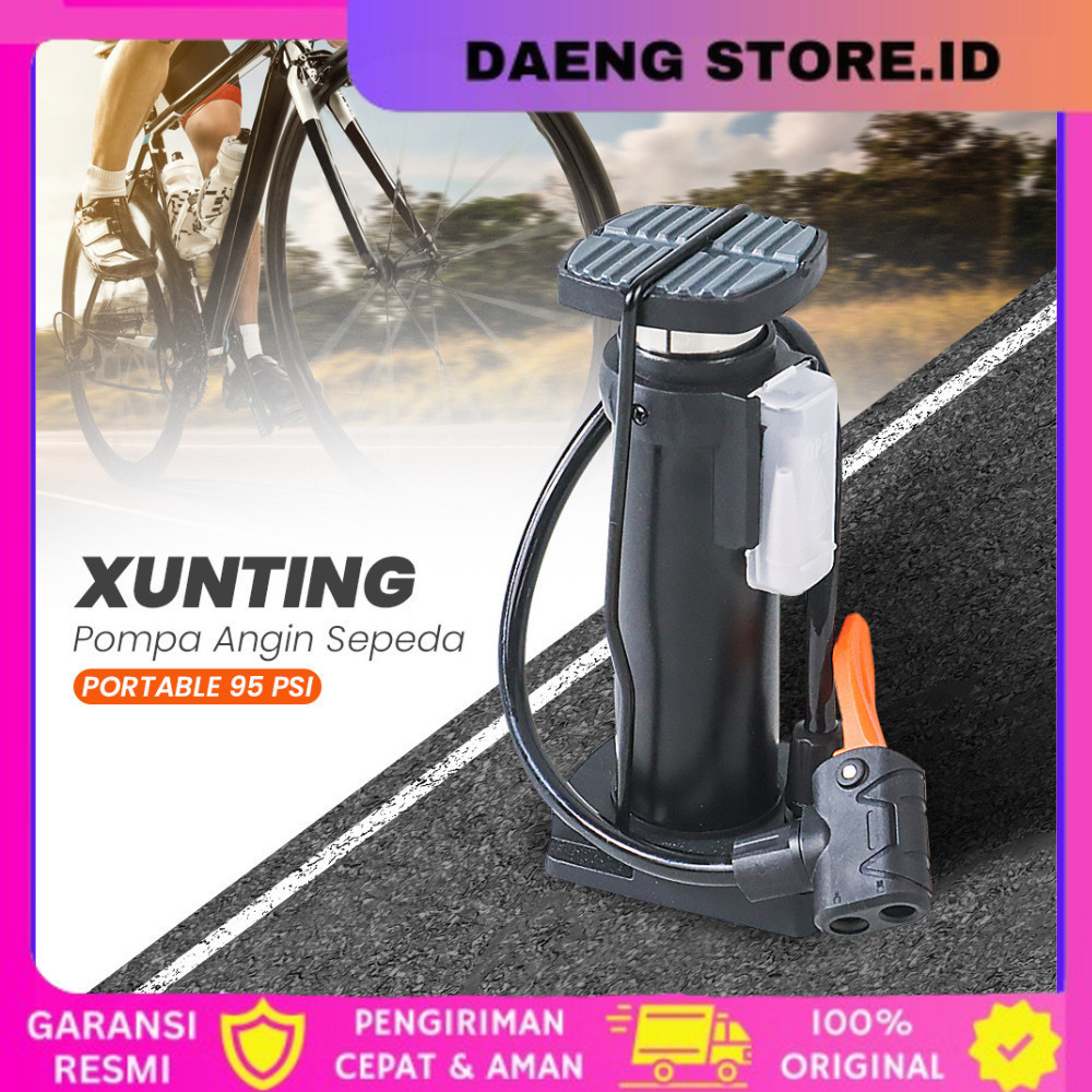 Pompa Angin Sepeda Serbaguna Portable Pump 95 PSI Pompa Angin Injak Pompa Kaki Foot Pump Emergency P
