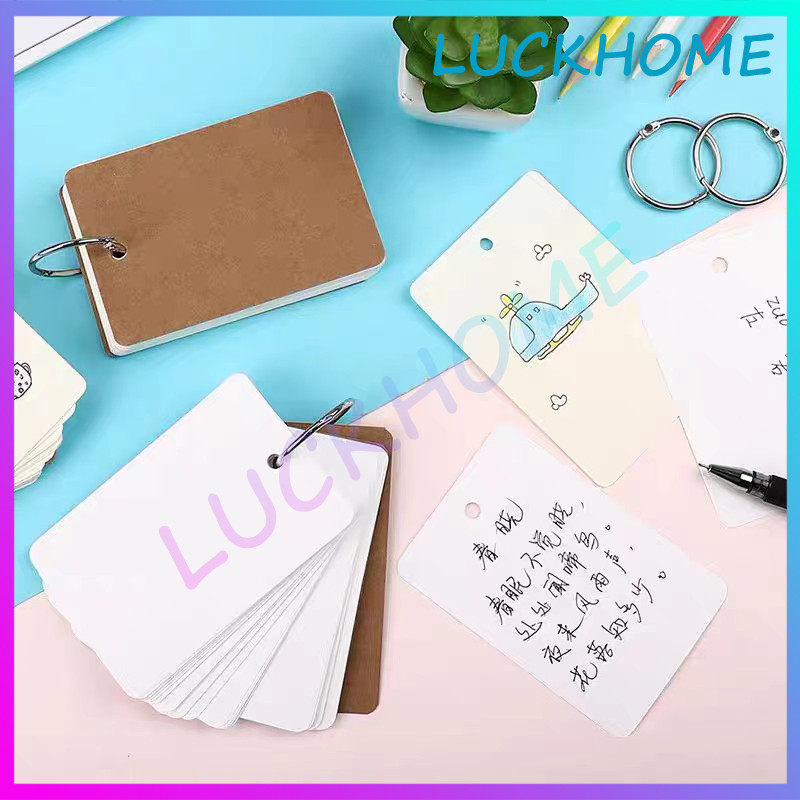 

Flash Card Papper Keychain Memo Note Notes Ring Kosong Kartu Belajar Sticky Notes Belajar Gantungan Memo Mini Buku Mini Ring