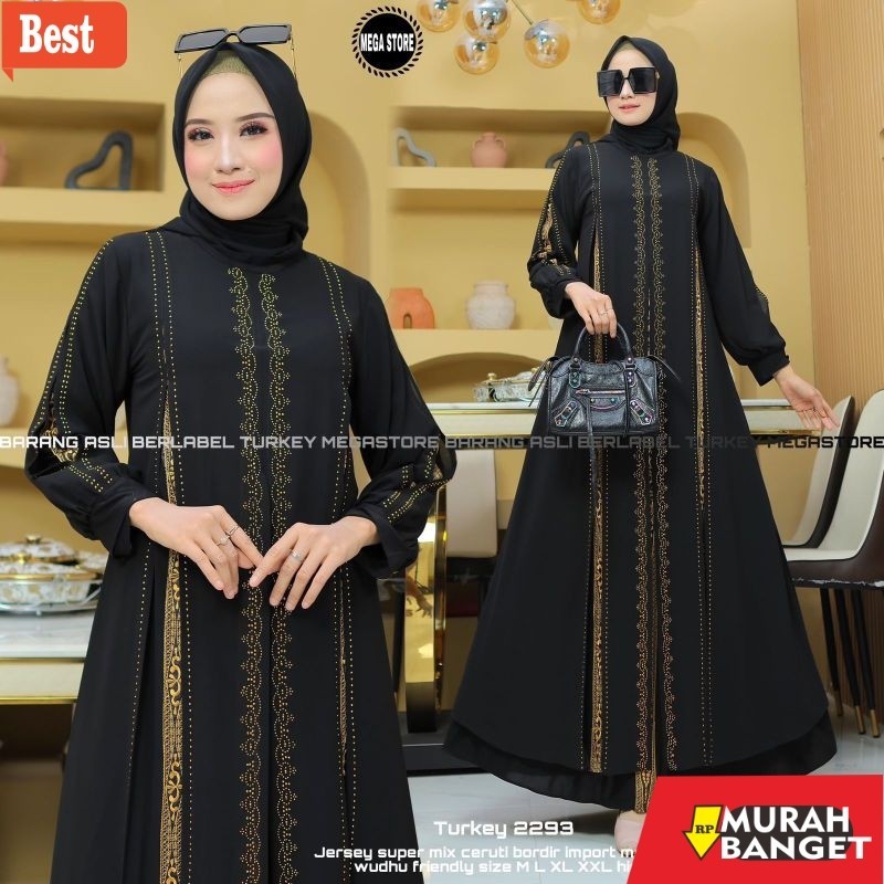 Abaya Turki Kekinian Gamis Turkey 2293 Dress Busana Muslimah By Original Mega Store