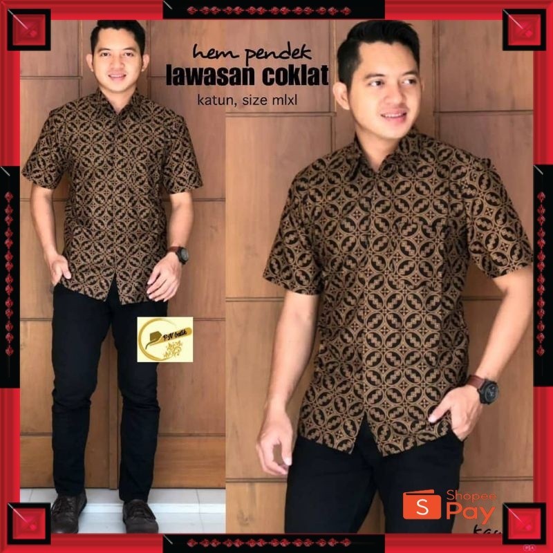 [PREMIUM ORIGINAL] Kemeja batik pria lengan pendek reguler M L XL XXL  | Baju batik lengan pendek re