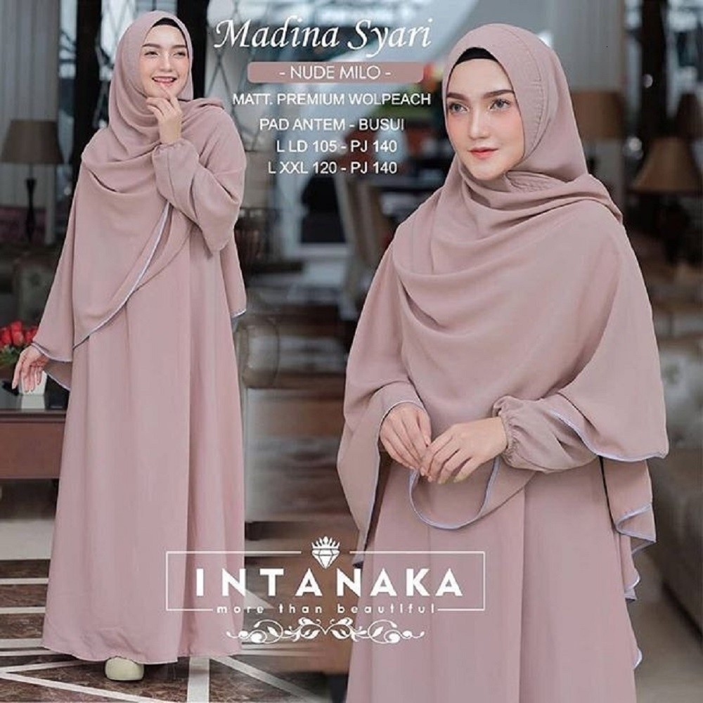 Alberkah - Madina Syari Size S M L XL XXL 3XL 4XL / Gamis Syar'i / Gamis Syari Set Jilbab / Gamis Pl