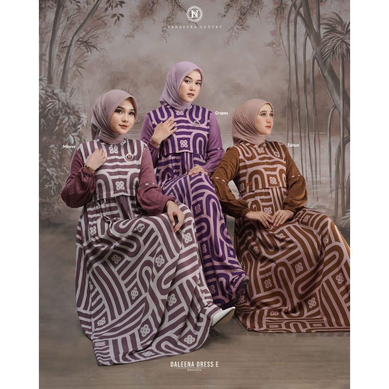 PROMO DALEENA  DRESS E nadheera|gamis cantik | dress sultan Original Brand Nadheera