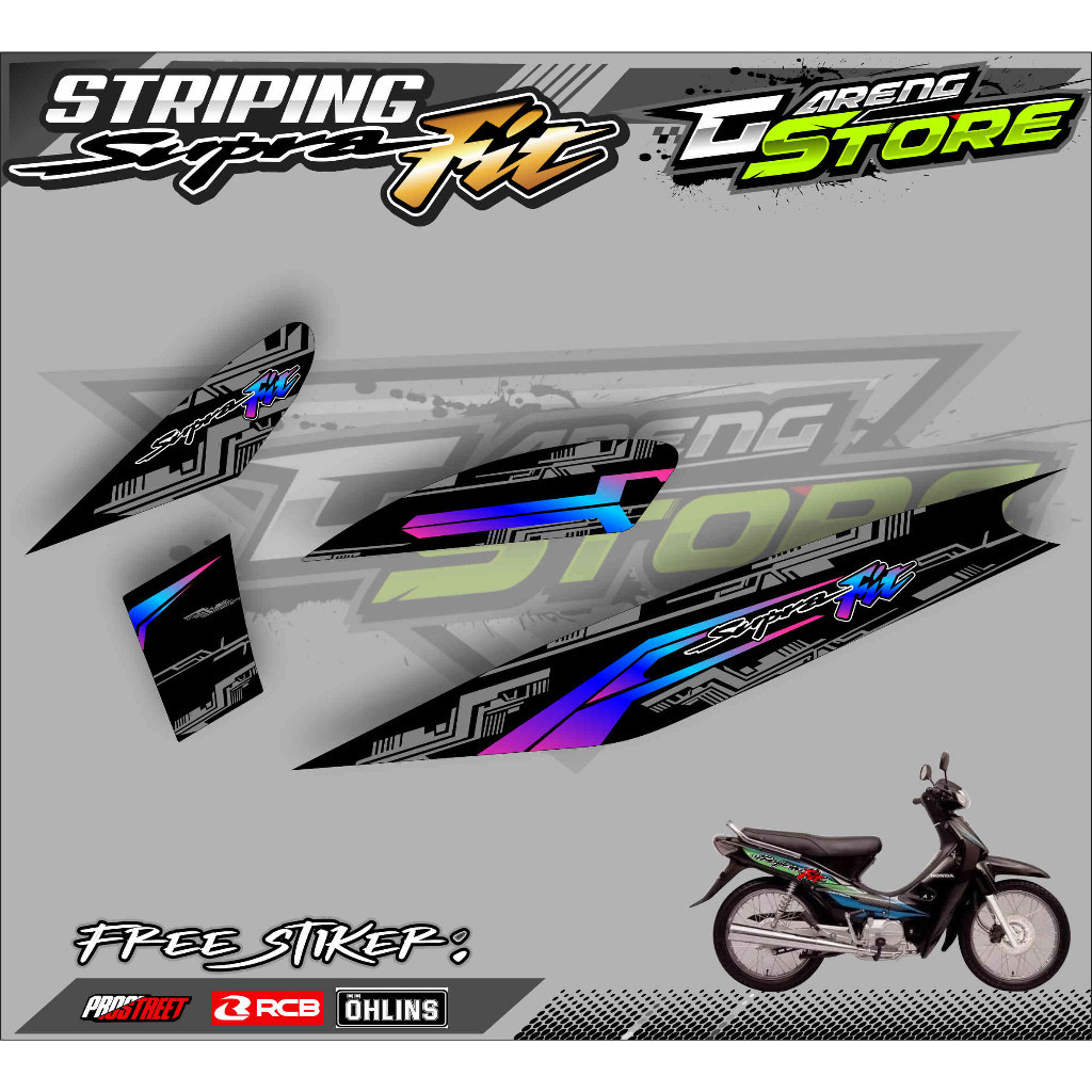 STRIPING VARIASI HONDA SUPRA FIT OLD / STICKER LIST VARIASI SUPRA FIT LAMA