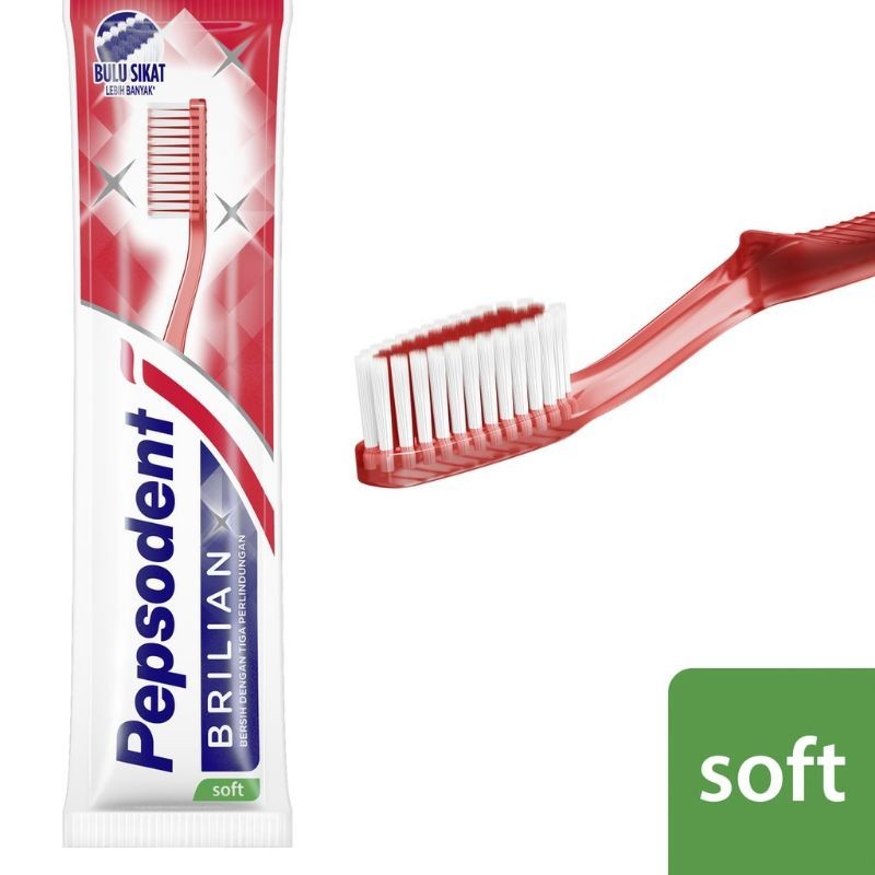 Pepsodent Sikat Gigi Brilian Sikat Gigi Lembut / Sikat Gigi Pepsodent Brilian Soft