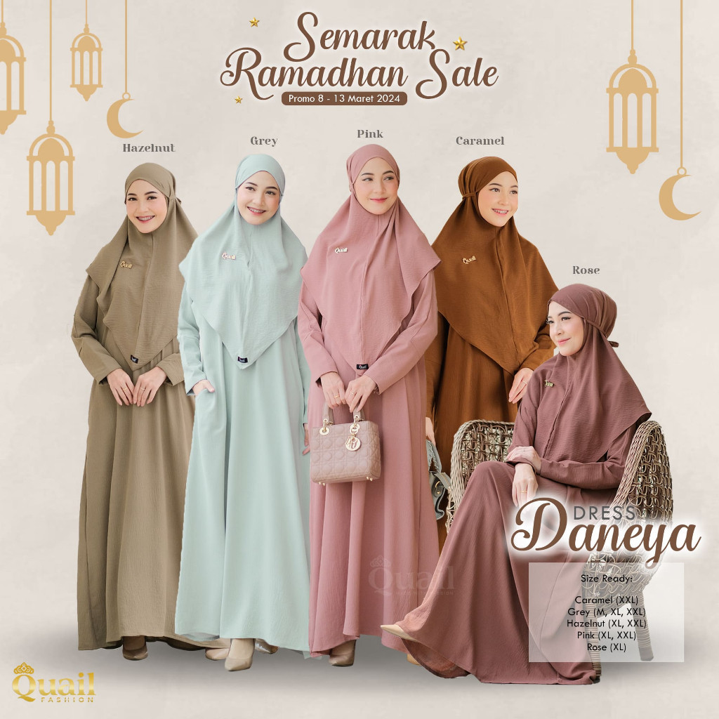 Daneya Gamis Set Quail Hijab Gamis Original Quail Hijab Wanita Quail Hijab Shop